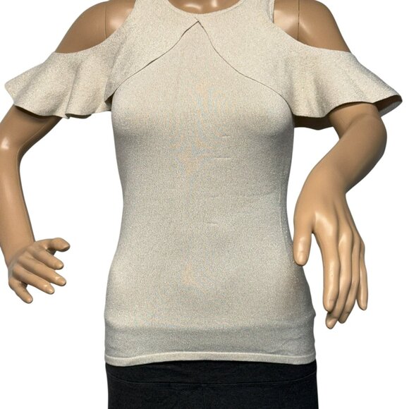 Lilly Pulitzer Ivory Rayon Blend Cold Shoulder Tank Top/Cami Sweater Size: XXS - Picture 8 of 10